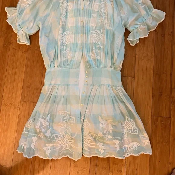 Juliet Dunn | Dresses | Juliet Dunn Aqua And White Embroidered Dress |  Poshmark